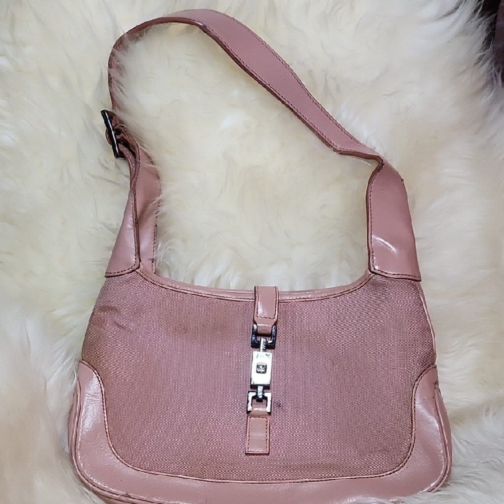 Gucci Pink Shoulder Bag with Silver Detail